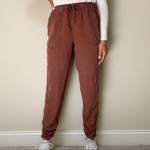 Thread & Supply Burgundy Drawstring Pants
